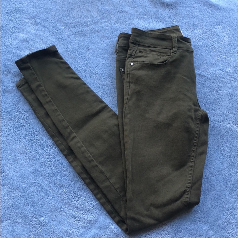 Zara Trafaluc dark green skinny pants-size 2